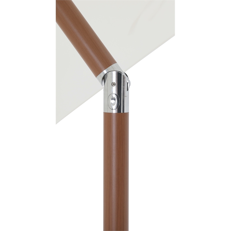 Meridian Furniture Fiji White Polyester Patio Umbrella with Base Set