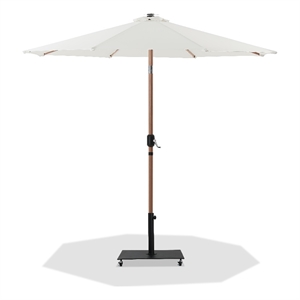 Meridian Furniture Fiji White Polyester Patio Umbrella with Base Set