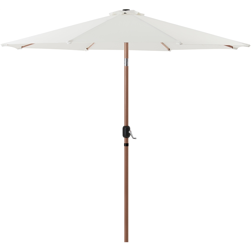 Meridian Furniture Fiji White Polyester Patio Umbrella with Base Set