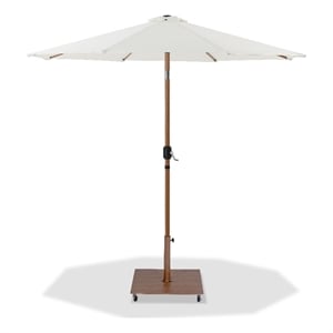 Meridian Furniture Fiji White Polyester Patio Umbrella with Base Set