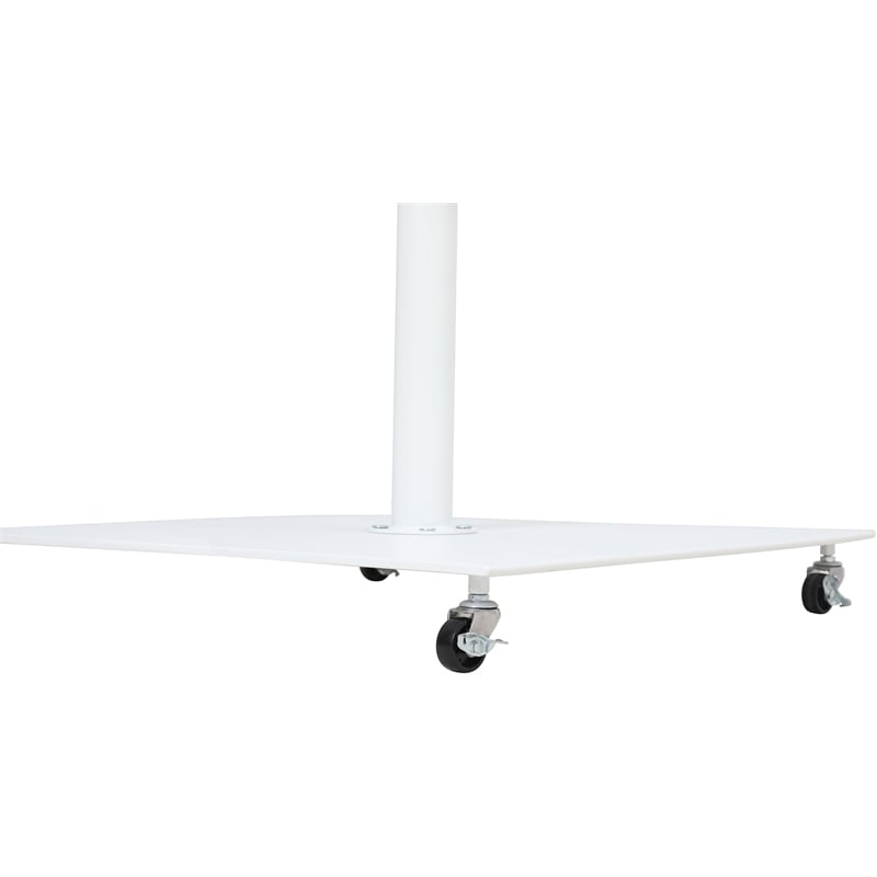 Meridian Furniture Fiji White Polyester Patio Umbrella with Base Set