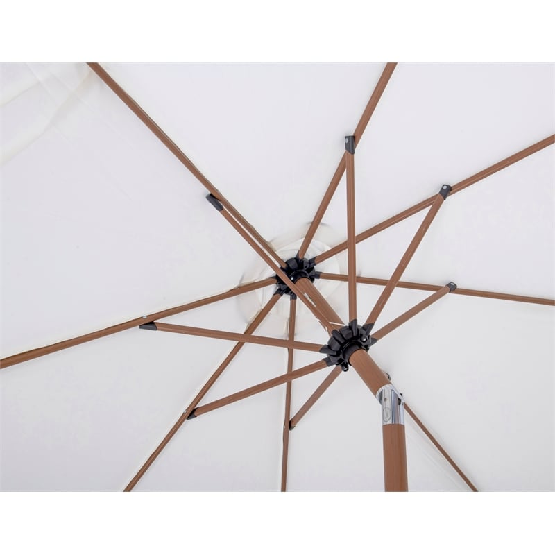 Meridian Furniture Fiji White Polyester Patio Umbrella with Base Set