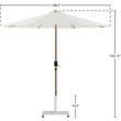 Meridian Furniture Fiji White Polyester Patio Umbrella with Base Set