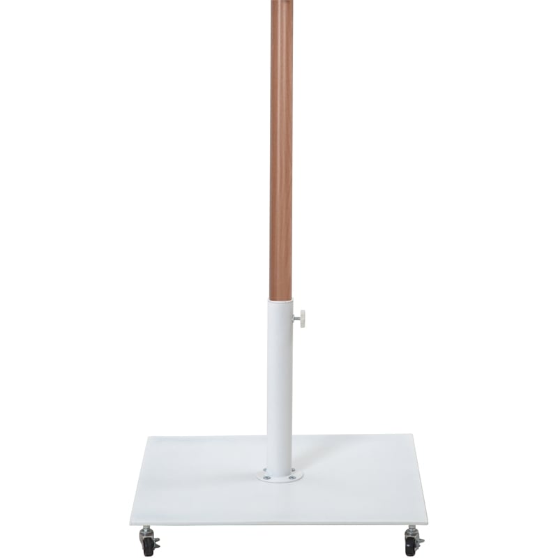 Meridian Furniture Fiji White Polyester Patio Umbrella with Base Set