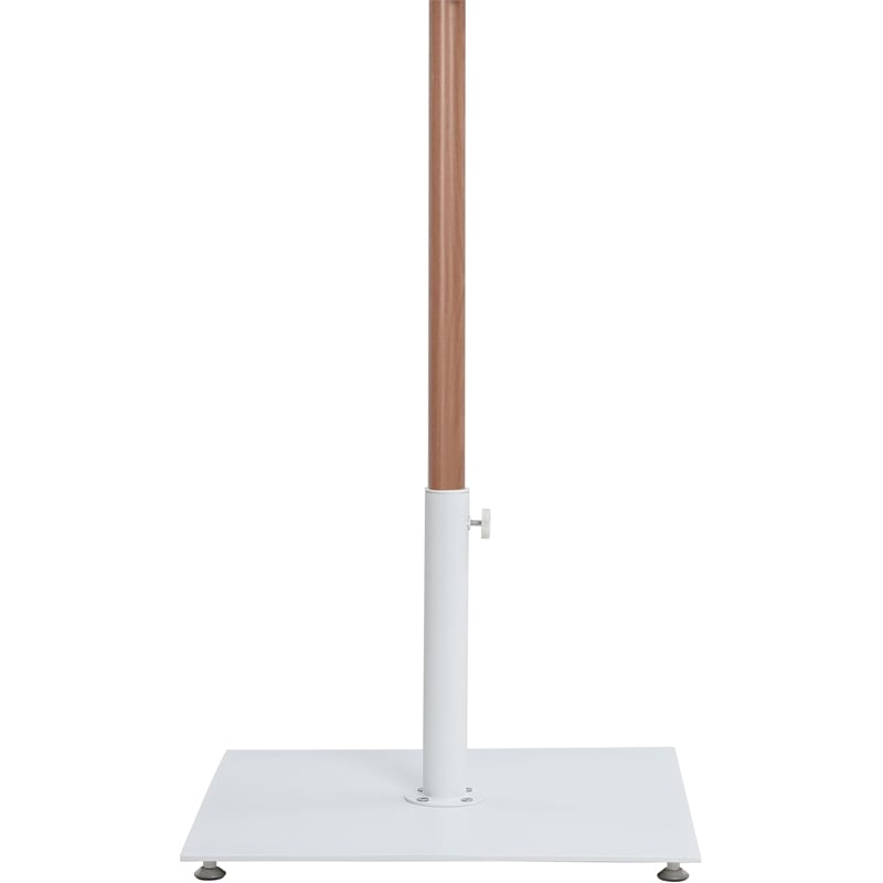 Meridian Furniture Fiji White Polyester Patio Umbrella with Base Set