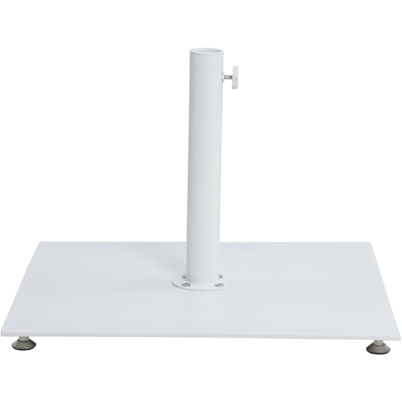 Meridian Furniture Fiji White Polyester Patio Umbrella with Base Set