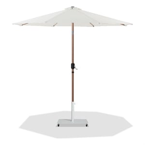 Meridian Furniture Fiji White Polyester Patio Umbrella with Base Set