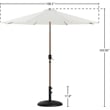 Meridian Furniture Fiji White Polyester Patio Umbrella with Base Set