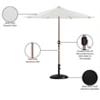 Meridian Furniture Fiji White Polyester Patio Umbrella with Base Set