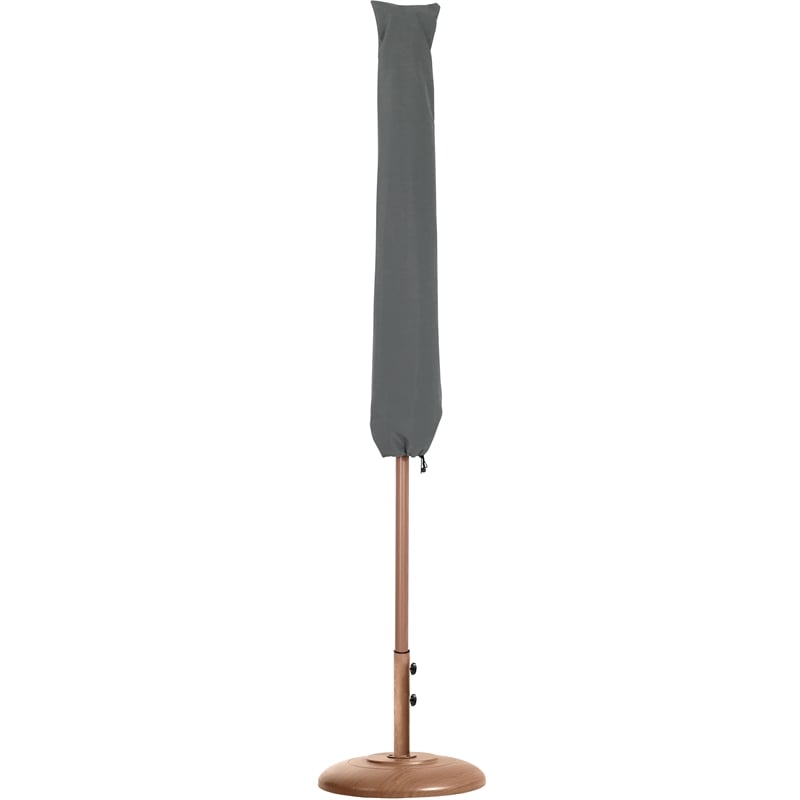 Meridian Furniture Fiji White Polyester Patio Umbrella with Base Set