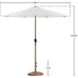 Meridian Furniture Fiji White Polyester Patio Umbrella with Base Set