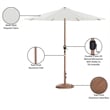 Meridian Furniture Fiji White Polyester Patio Umbrella with Base Set
