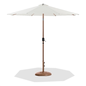 Meridian Furniture Fiji White Polyester Patio Umbrella with Base Set