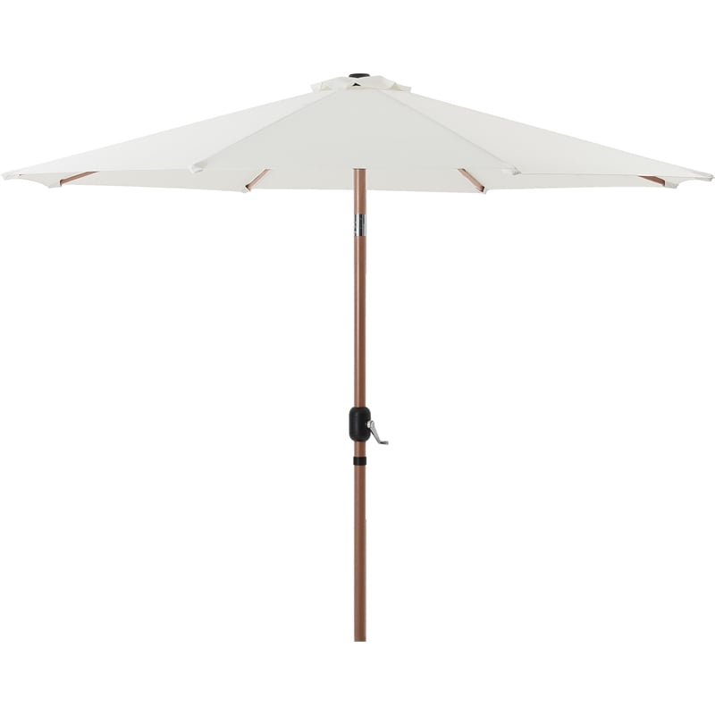 Meridian Furniture Fiji White Polyester Patio Umbrella with Base Set
