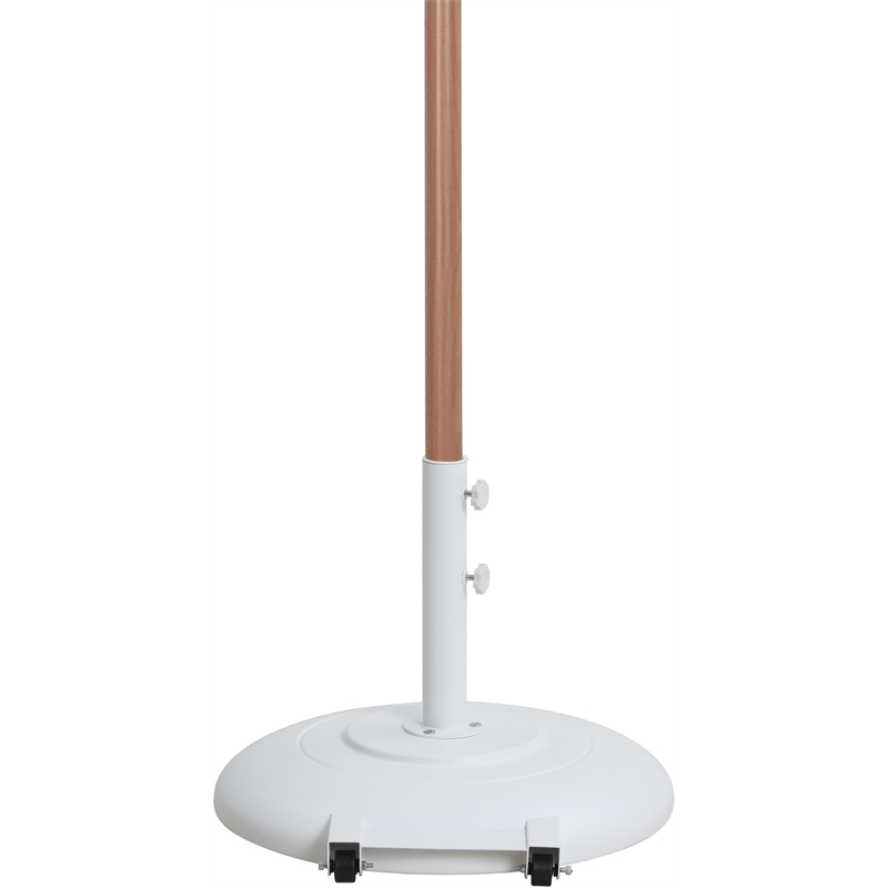 Meridian Furniture Fiji White Polyester Patio Umbrella with Base Set
