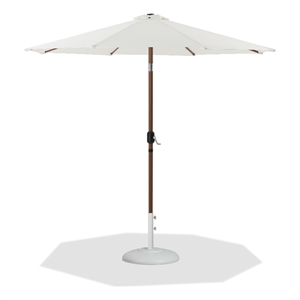 Meridian Furniture Fiji White Polyester Patio Umbrella with Base Set