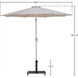 Meridian Furniture Fiji Beige Polyester Patio Umbrella with Base Set