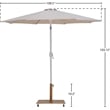 Meridian Furniture Fiji Beige Polyester Patio Umbrella with Base Set
