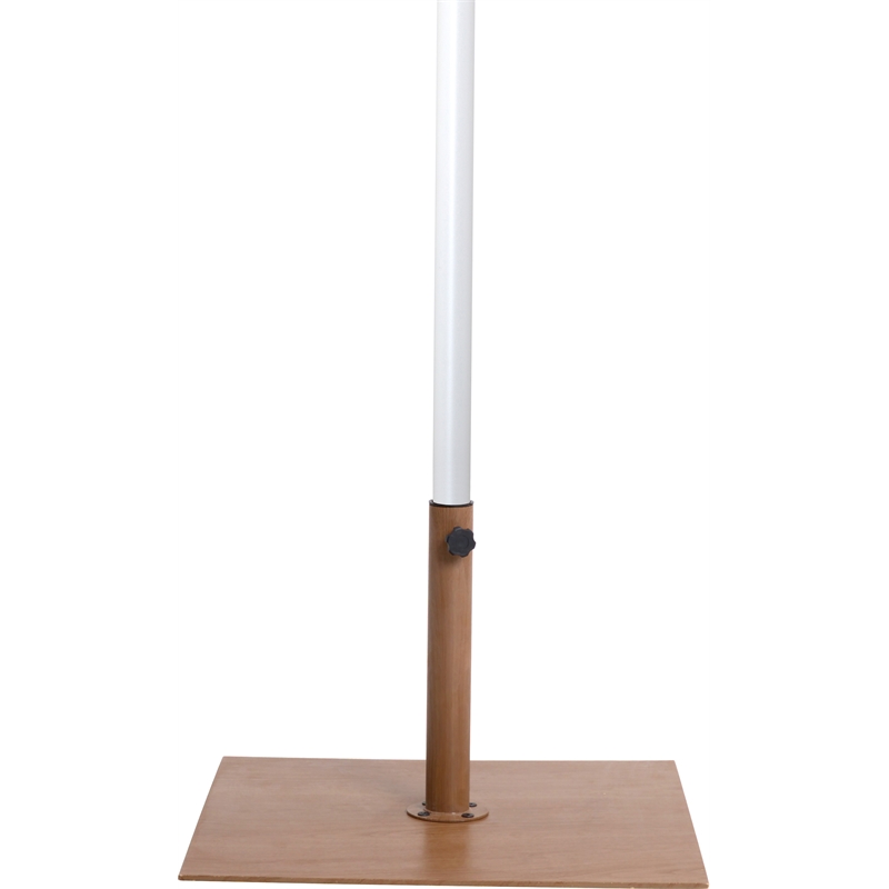 Meridian Furniture Fiji Beige Polyester Patio Umbrella with Base Set