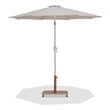 Meridian Furniture Fiji Beige Polyester Patio Umbrella with Base Set