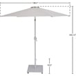 Meridian Furniture Fiji Beige Polyester Patio Umbrella with Base Set