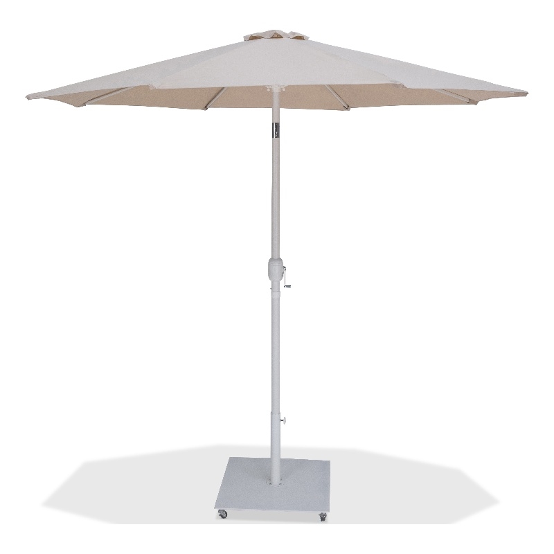 Meridian Furniture Fiji Beige Polyester Patio Umbrella with Base Set