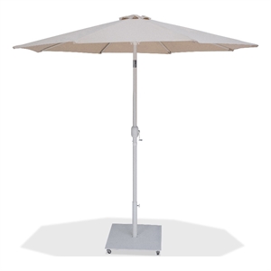 Meridian Furniture Fiji Beige Polyester Patio Umbrella with Base Set