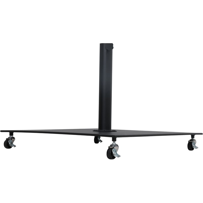 Meridian Furniture Fiji Black Polyester Patio Umbrella with Base Set