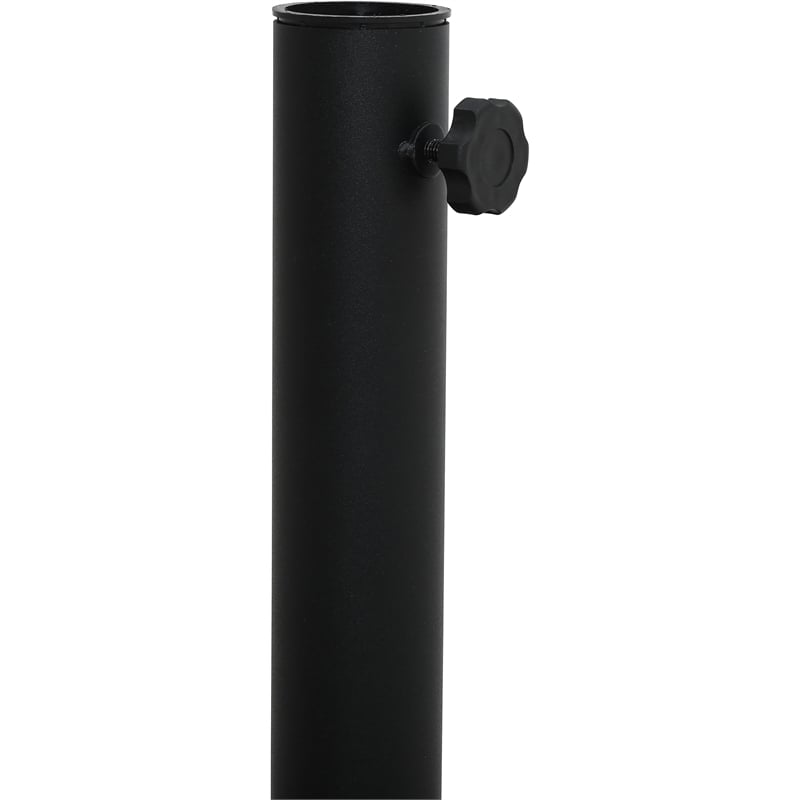Meridian Furniture Fiji Black Polyester Patio Umbrella with Base Set