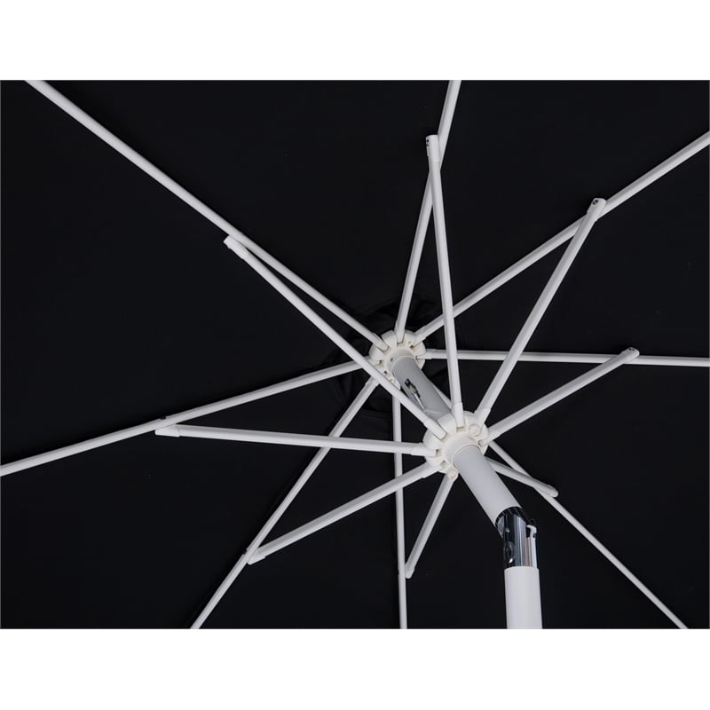 Meridian Furniture Fiji Black Polyester Patio Umbrella with Base Set