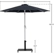 Meridian Furniture Fiji Black Polyester Patio Umbrella with Base Set