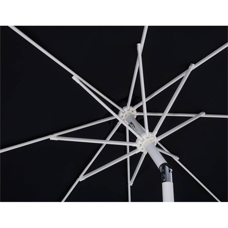 Meridian Furniture Fiji Black Polyester Patio Umbrella with Base Set