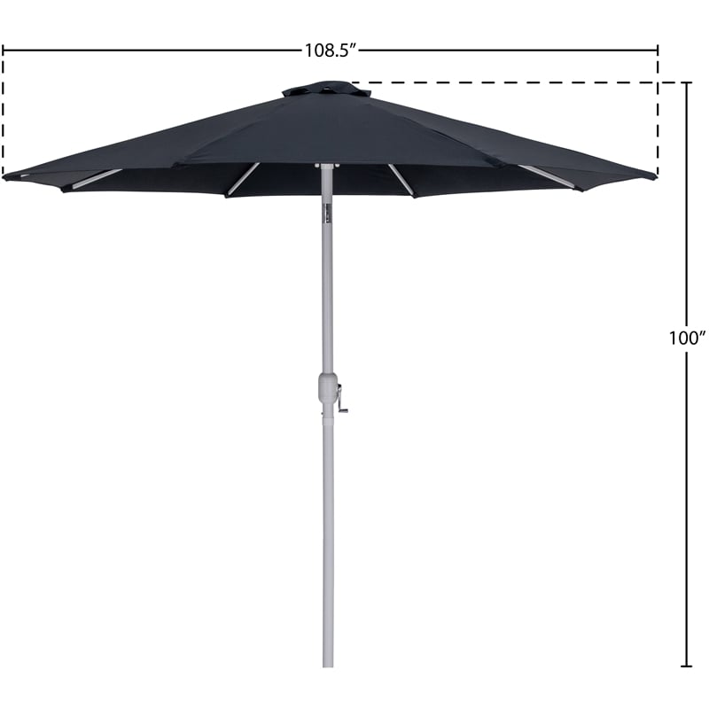Meridian Furniture Fiji Black Polyester Patio Umbrella