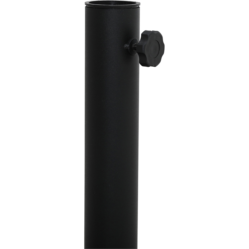 Meridian Furniture Fiji Grey Polyester Patio Umbrella with Base Set