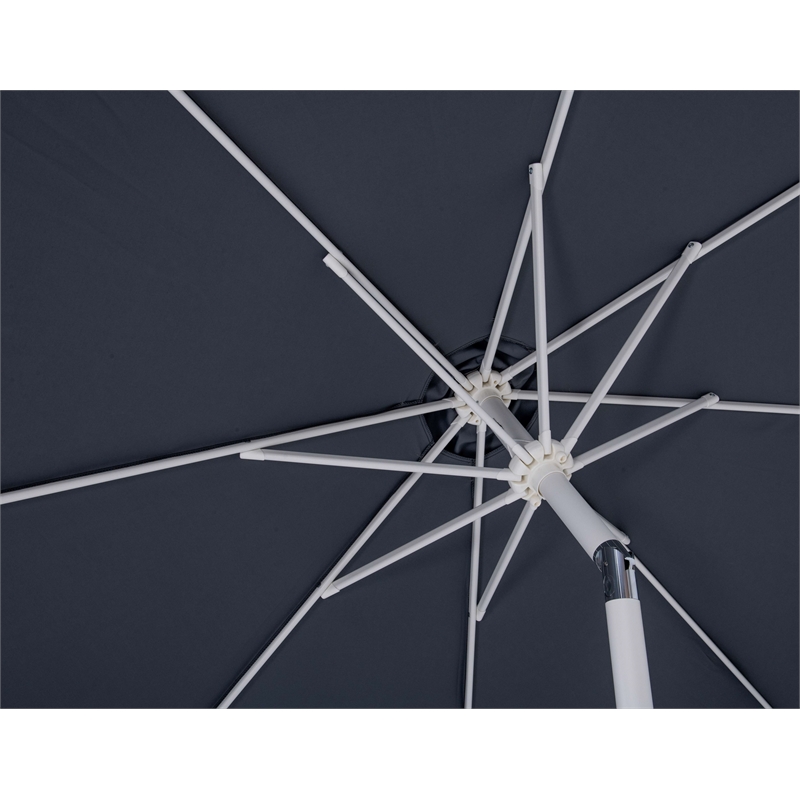 Meridian Furniture Fiji Grey Polyester Patio Umbrella with Base Set
