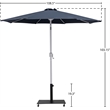 Meridian Furniture Fiji Grey Polyester Patio Umbrella with Base Set