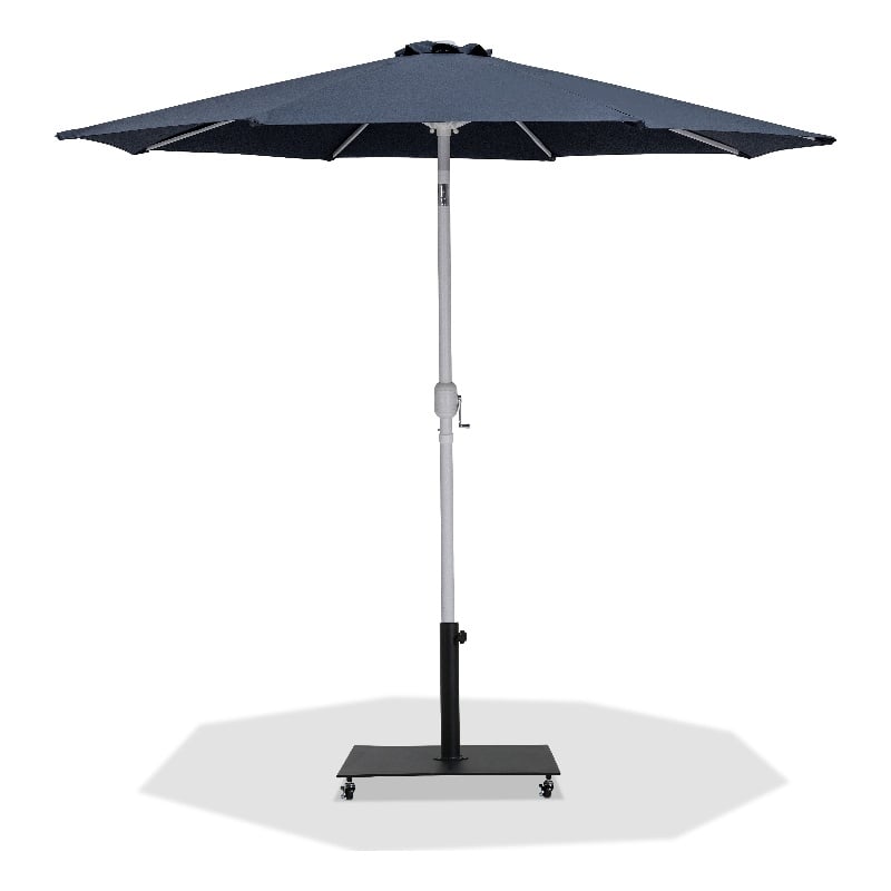 Meridian Furniture Fiji Grey Polyester Patio Umbrella with Base Set