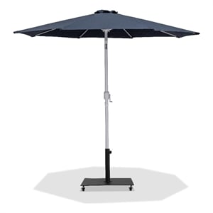 Meridian Furniture Fiji Grey Polyester Patio Umbrella with Base Set