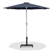 Meridian Furniture Fiji Grey Polyester Patio Umbrella with Base Set