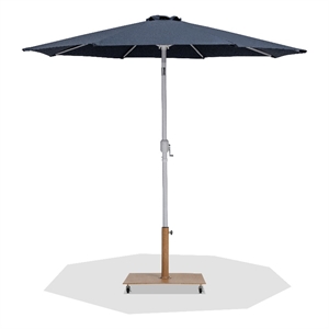 Meridian Furniture Fiji Grey Polyester Patio Umbrella with Base Set