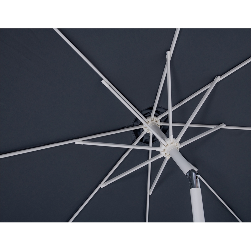 Meridian Furniture Fiji Grey Polyester Patio Umbrella with Base Set