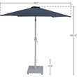 Meridian Furniture Fiji Grey Polyester Patio Umbrella with Base Set