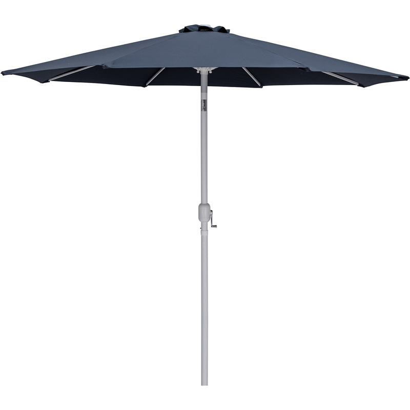 Meridian Furniture Fiji Grey Polyester Patio Umbrella with Base Set