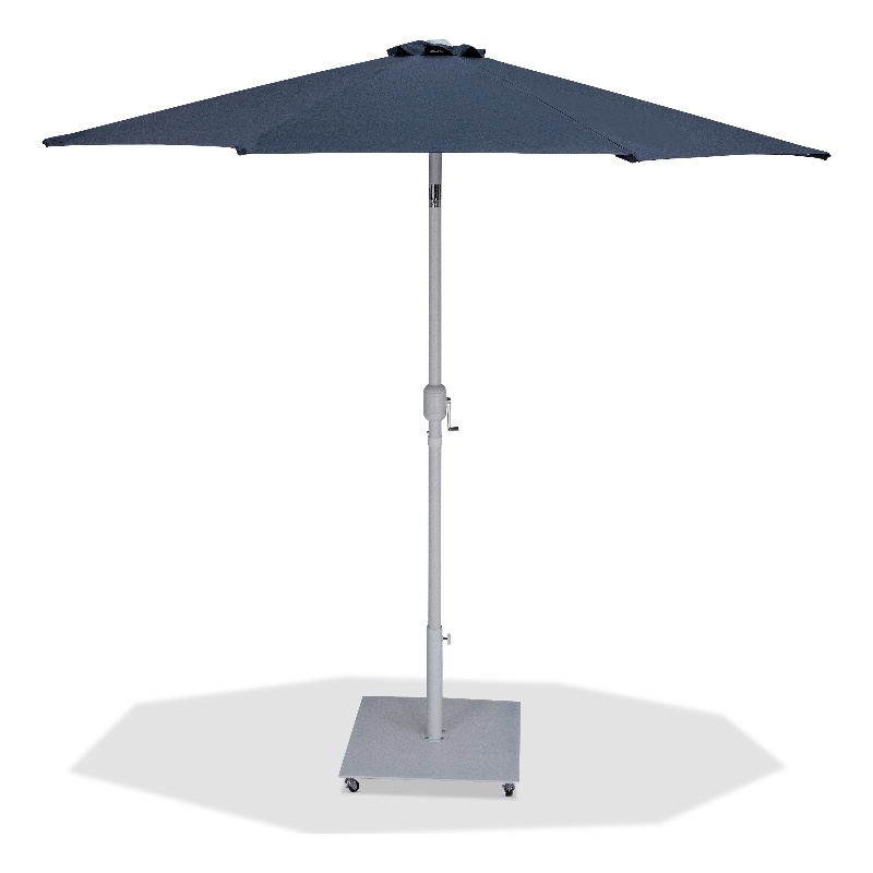 Meridian Furniture Fiji Grey Polyester Patio Umbrella with Base Set