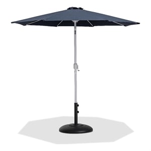 Meridian Furniture Fiji Grey Polyester Patio Umbrella with Base Set
