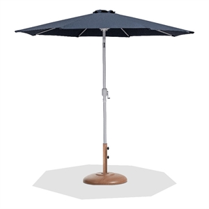 Meridian Furniture Fiji Grey Polyester Patio Umbrella with Base Set