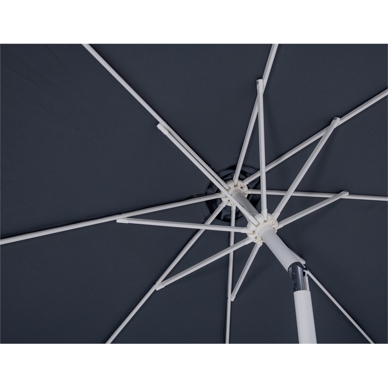 Meridian Furniture Fiji Grey Polyester Patio Umbrella with Base Set