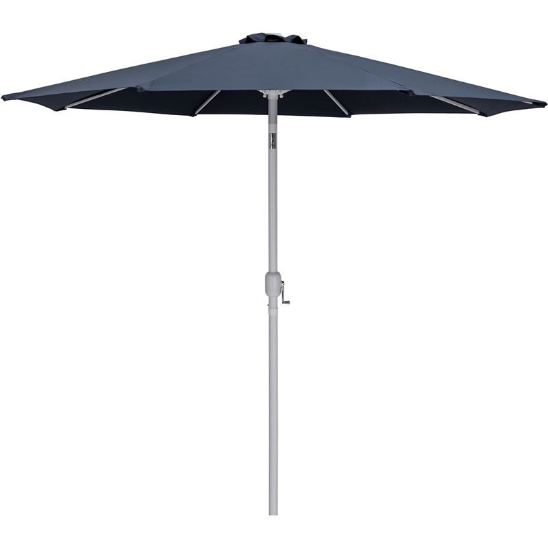 Meridian Furniture Fiji Grey Polyester Patio Umbrella with Base Set