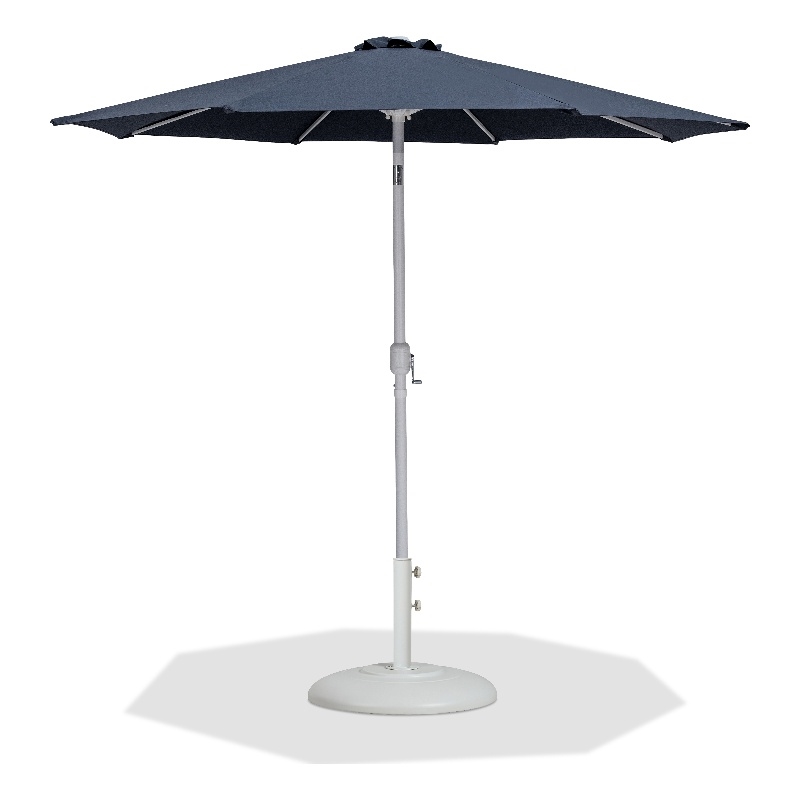 Meridian Furniture Fiji Grey Polyester Patio Umbrella with Base Set
