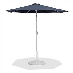 Meridian Furniture Fiji Grey Polyester Patio Umbrella with Base Set